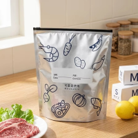Aluminum Foil Food Storage Bags Rectangle Zipper Sealed Bag Freezer Safe Reusable For Meat And VegetablesAluminum Foil Food Storage Bags Rectangle Zipper Sealed Bag Freezer Safe Reusable For Meat And Vegetables
