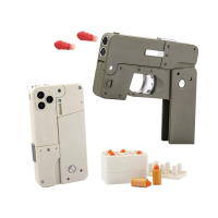 FMG9 Folding Phone Toy Shooting Gun Soft Foam Bullet Blaster for Kids (No Battery Required)