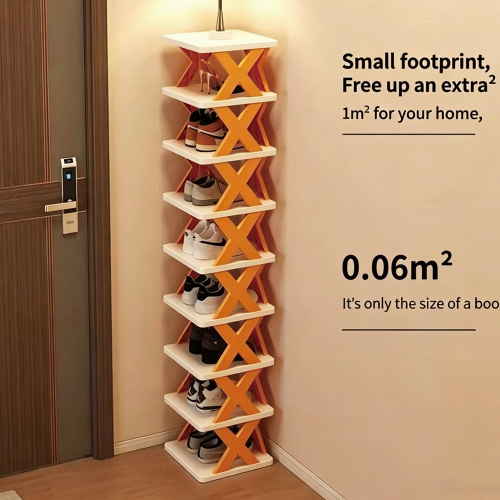 Free Splicing DIY Shoe Rack Multi-Layer Stackable Shoe Organizer Tool-Free Space Saving Shoe Shelf for Home Entryway Hallway