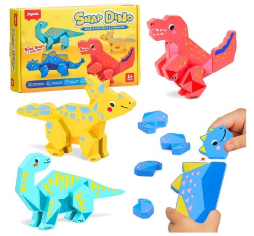 JoyCat Magnetic Wooden Dinosaur Building Toys for Toddlers 1-3