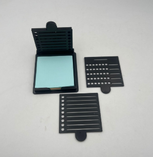 Sticky Note Stencil, Sticky Note Holder with Five Templates, Suitable for 3x3 Inch Sticky Notes Reusable Sticky Notes Dispenser